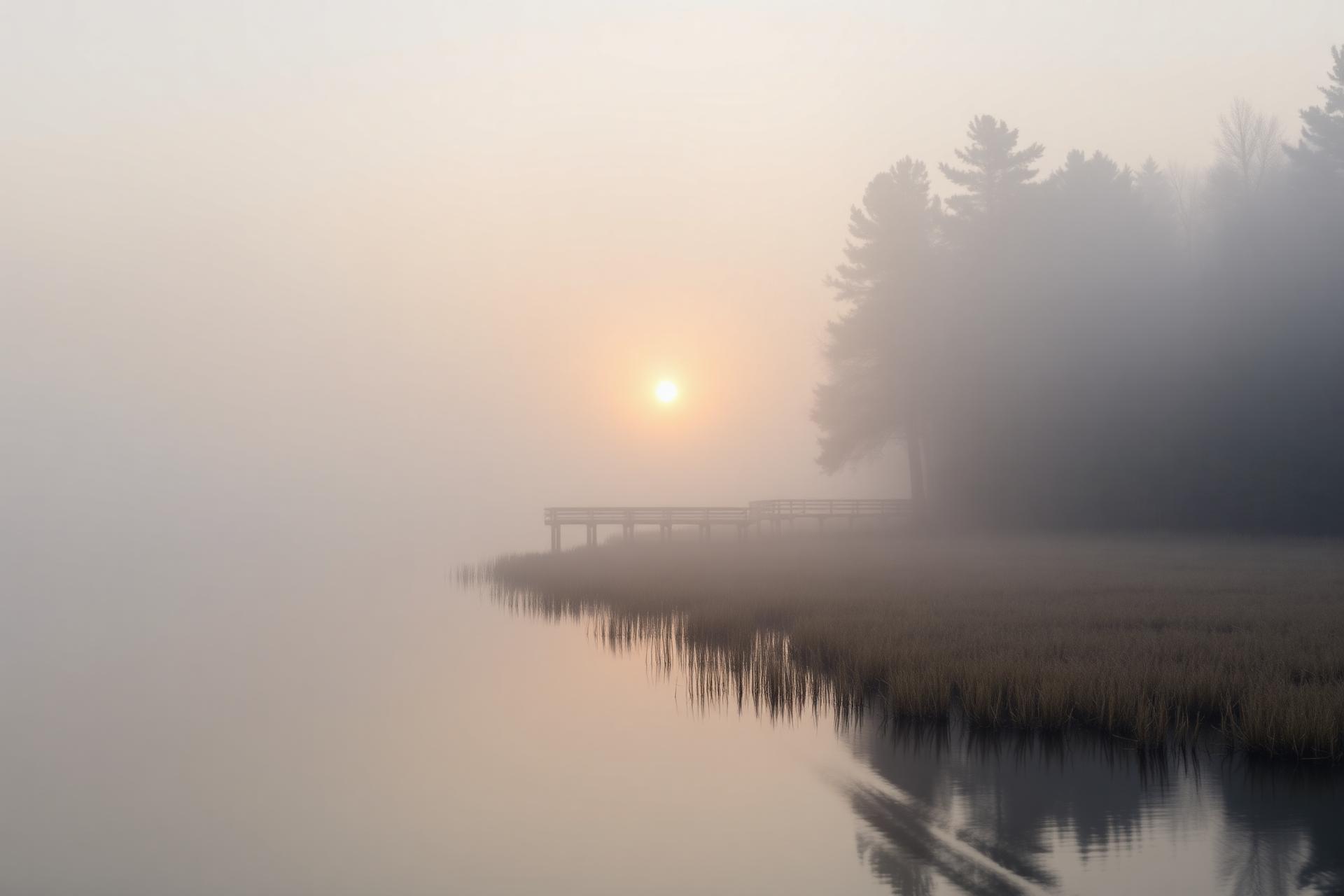 Misty dawn over Lake Catatoga